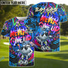 BlueJose Never Give Up Graffiti Pattern Golf Ball Multicolor Options Personalized Name, Team Name 3D Shirt (4 Colors)