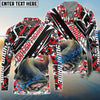 Bluejose Catfish Fishing Red Grunge Camo Custom Name & Team Name 3D Shirts