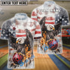 BlueJose Custom Vintage US Flag Eagle Patriotic Bowling Personalized Shirt