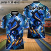 BlueJose Bowling And Pins Thunder Lightning Cobra Snake Customized Name, Team Name 3D Shirt (4 Colors)