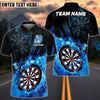 BlueJose Darts Flame Dartboard Champion Customized Name, Team Name 3D Shirt (4 Colors)