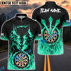 BlueJose Darts Wolf Fire Flame Personalized Name, Team Name 3D Shirt (4 Colors)