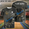 BlueJose Bowling Wolf Hati Norse Rune Graphic Customized Name, Team Name 3D Shirt (6 Colors)