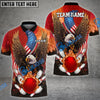 BlueJoses Bowling And Pins USA Eagle Flag Multicolor Customized Name 3D Shirt ( 4 Colors )
