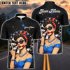 BlueJose Darts Pinup Girl Retro Style Multicolor Options Personalized Name Shirt (4 Colors)