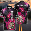 BlueJose Darts Flame Skull Pattern Personalized Name, Team Name Shirt (4 Colors)