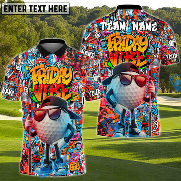 BlueJose Friday Street Swing Golf Polo Shirt, Customized Name & Team Name 3D Shirts (4 Colors)