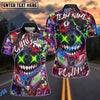 BlueJose Bowling And Pins Crazy Smile Neon Graffiti Customized Name, Team Name 3D Shirt (4 Colors)
