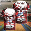 BlueJose Bowling And Pins Haunted Skull Multicolor Customized Name 3D Shirt (4 Colors)