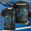 BlueJose Pickleball Flaming Skull Paddle Custom Name & Team 3D Shirt (4 Colors)