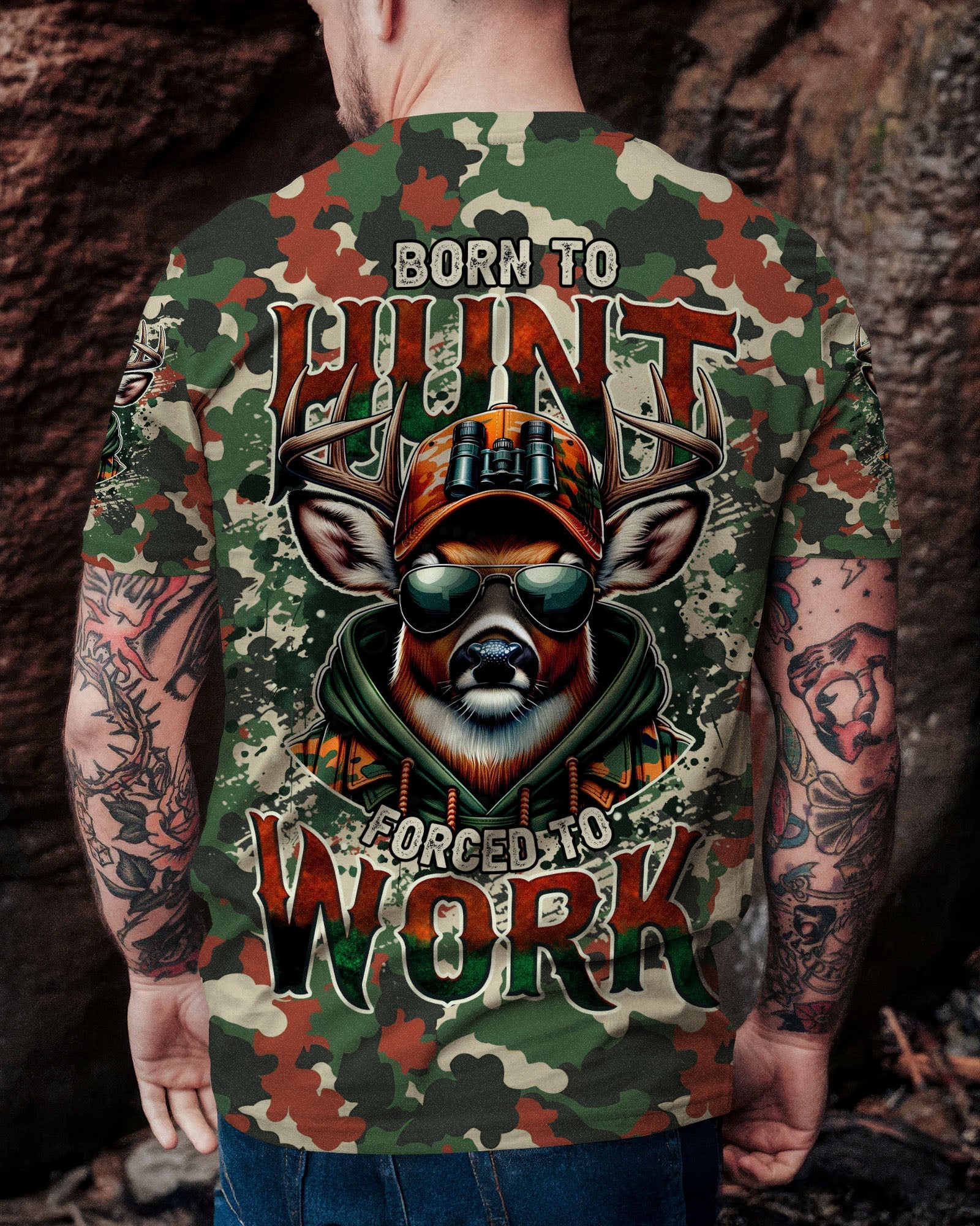 BORN TO HUNT DEER CAMO ALL OVER PRINT - TYTM1107253