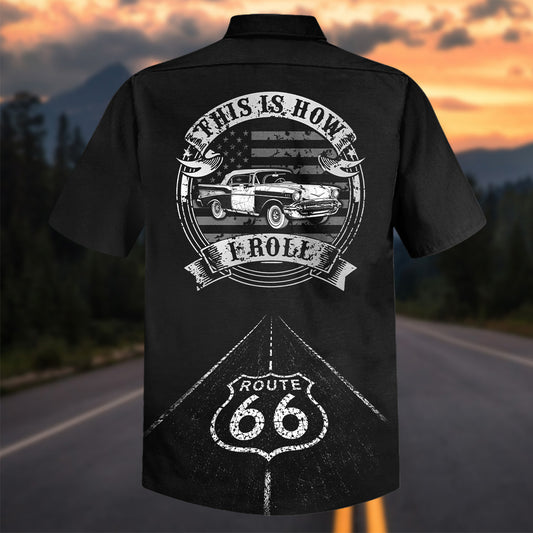 Bluejose Personalized Route 66 100 Years Classic Car Hawaiian Shirt
