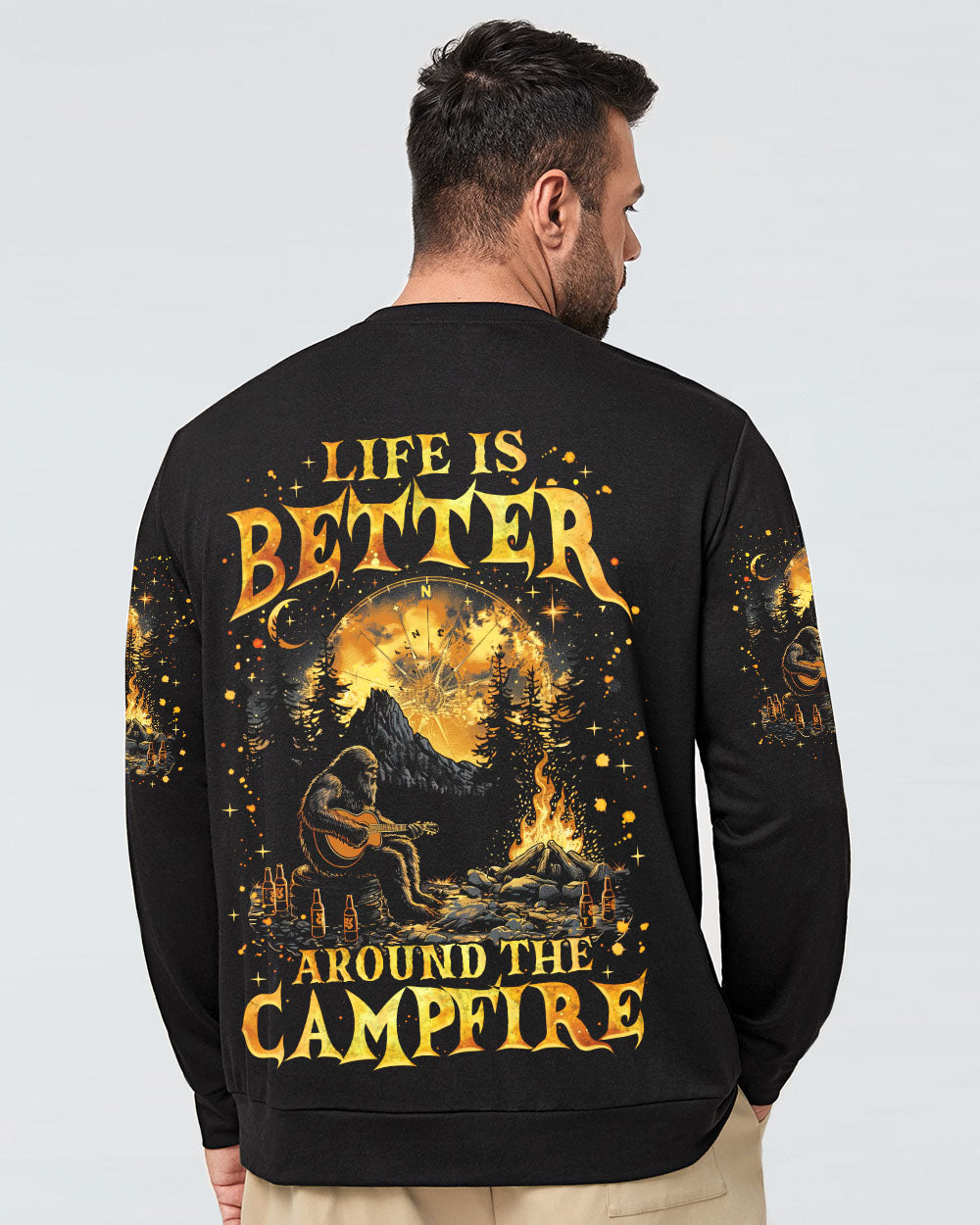 LIFE IS BETTER AROUND THE CAMPFIRE BIGFOOT ALL OVER PRINT - TLNZ2511243