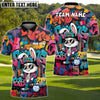 BlueJose Graffiti Bunny Golf Polo Customized Name, Team Name 3D Shirts (4 Colors)