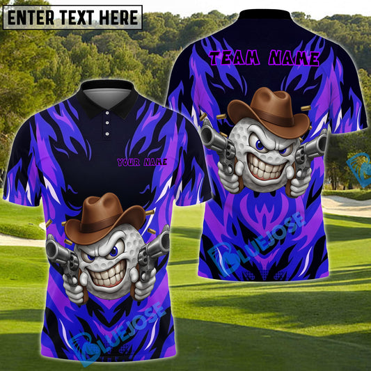 BlueJose Savage Cowboy Golf Polo Shirt, Customized Name & Team Name 3D Shirts (4 Colors)