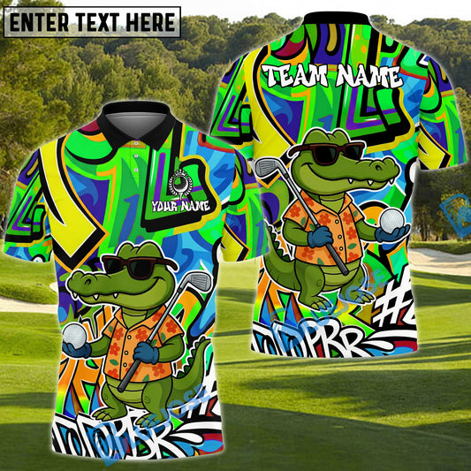 BlueJose Urban Bunny Golfer Shirt Golf Polo Customized Name, Team Name 3D Shirts (4 Colors)