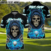 BlueJose Born to Golf Reaper Polo Shirt, Customized Name & Team Name 3D Shirts (4 Colors)
