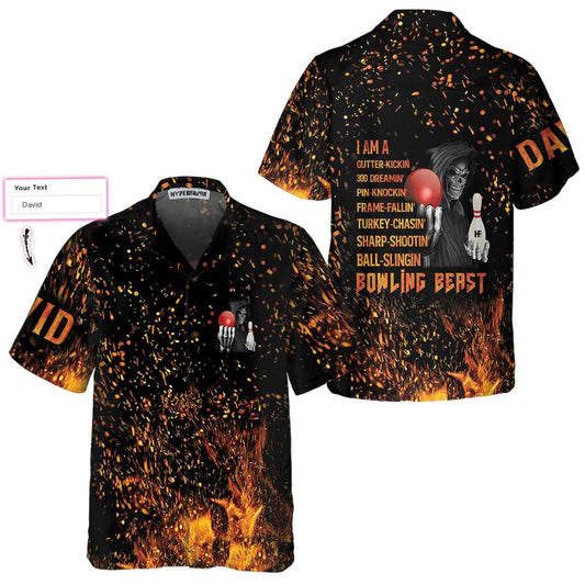 BlueJoses Bowling Beast Personalized Name Hawaiian Shirt