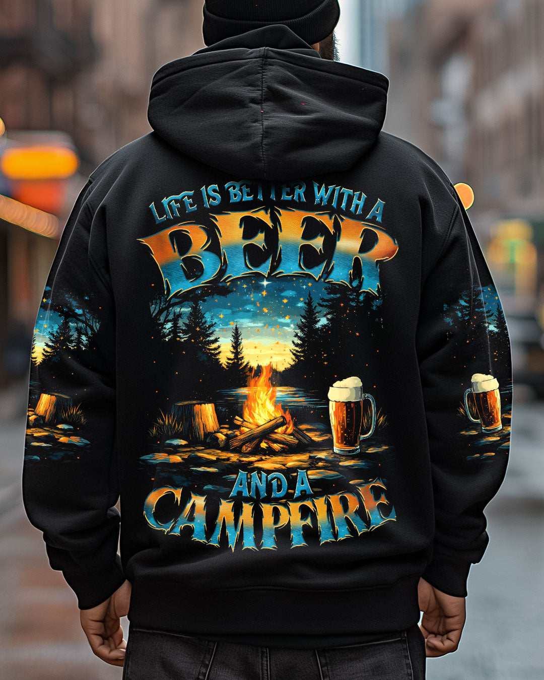 LIFE IS BETTER WITH A BEER AND A CAMPFIRE ALL OVER PRINT - TYTM0406253