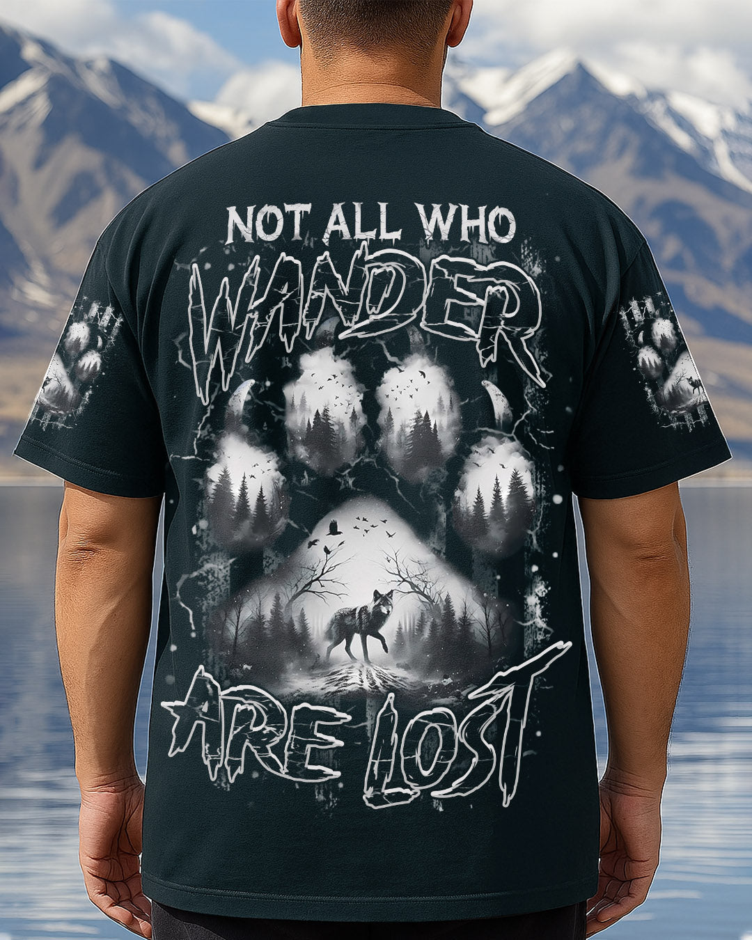 NOT ALL WHO WANDER ARE LOST WOLF ALL OVER PRINT - YHHN2805254
