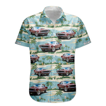 Custom Car Photo Beach Palm Tree Vintage Aloha Shirts - Custom Photo Hawaiian