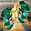 BlueJose Bowling And Pins Thunder Lightning Gold Customized Name, Team Name 3D Shirt (4 Colors) (Copy)