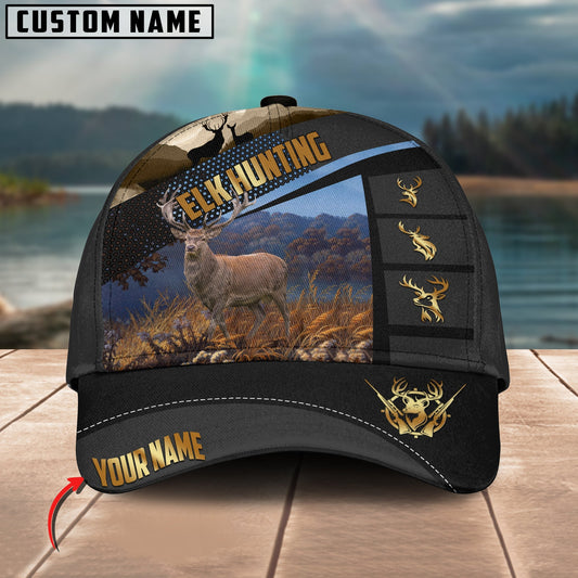 BlueJose Elk Hunting Sport Pattern Personalized Cap (2 Colors)