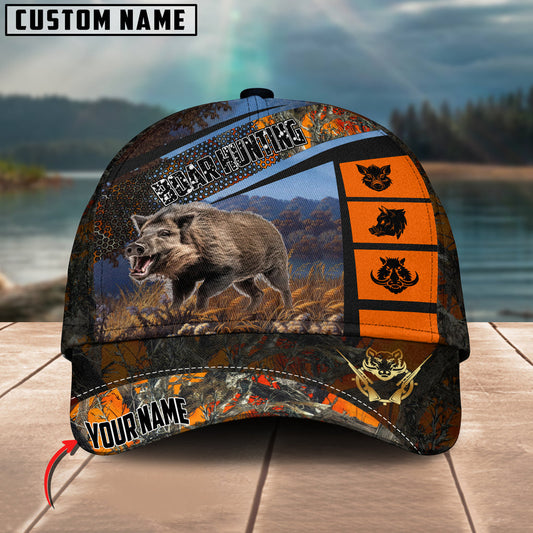 BlueJose Boar Hunting Sport Pattern Personalized Cap (2 Colors)
