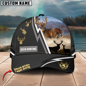 BlueJose Hunting White Line Grey Pattern Multicolor Personalized Name Cap