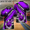 BlueJose Bowling And Pins Flame Smoke Premium Customized Name 3D Shirt (4 Colors)
