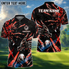 BlueJose Dragon Lightning Strike Golf Polo Shirt, Customized Name & Team Name 3D Shirts (4 Colors)