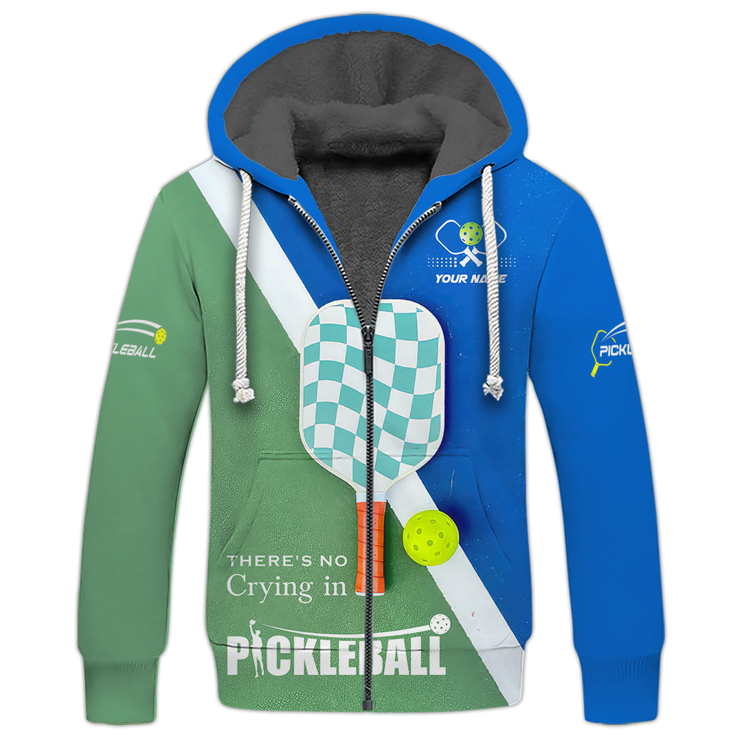 There's No Crying in Pickleball Custom Shirt – 3D Paddle and Court Design Tee