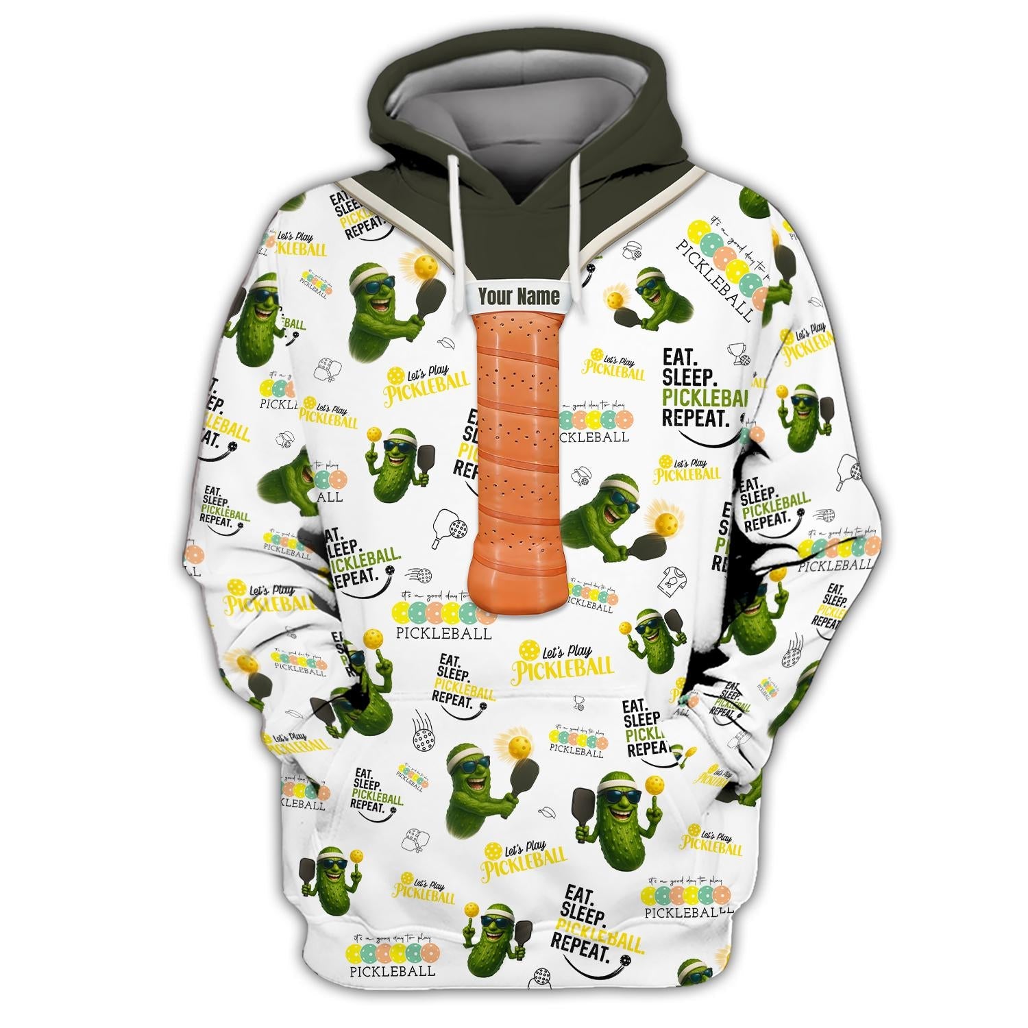 Eat Sleep Pickleball Repeat' - Let's Play Pickleball Custom Shirt Men's and Women - Outfit Pickleball Paddles Pickle Funny Design