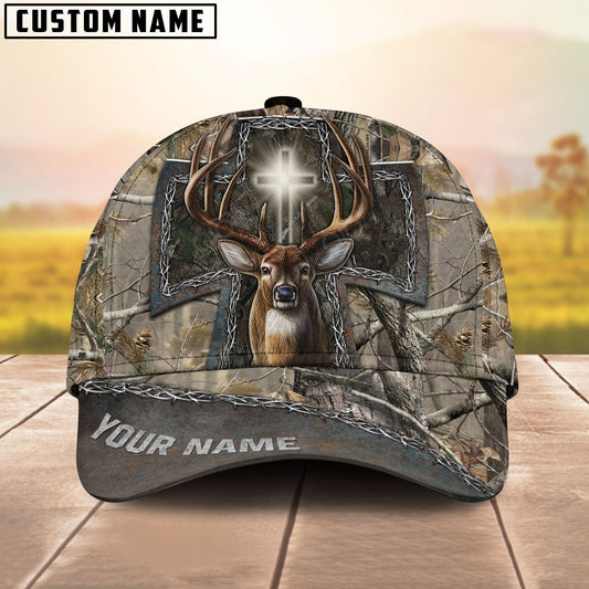 BlueJose Cross Hunting Deer Multicolor Personalized Cap