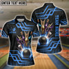 BlueJose Bowling And Pins Royal Multicolor Option Customized Name 3D Shirt for Women (4 Colors)