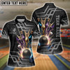 BlueJose Bowling And Pins Royal Multicolor Option Customized Name 3D Shirt for Women (4 Colors)