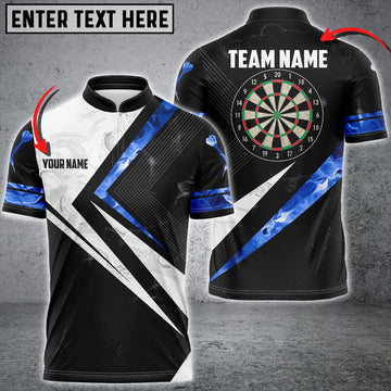 BlueJose Red White Smoke Darts Personalized Name, Team Name Shirt (4 Colors)