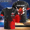 BlueJose Personalized Name Paint Fire Bowling And Pins Multicolor 3D Shirt (4 Colors), Personalized Shirts For Bowling Players