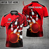 BlueJose Bowling And Pins Cool Flame Pattern Customized Name 3D Shirt (6 Colors)
