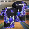 BlueJose Bowling And Pins Ice Breath Pattern Customized Name 3D Shirt (4 Colors)
