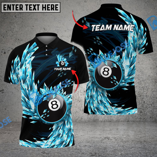 BlueJose Billiards Ball 8 Breath Of Ice Personalized Name, Team Name Unisex Shirt ( 6 Colors )