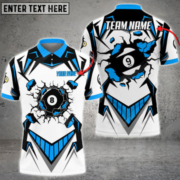 BlueJose Billiards Ball 8&9 Wall Break Personalized Name, Team Name Unisex Shirt ( 4 Colors )