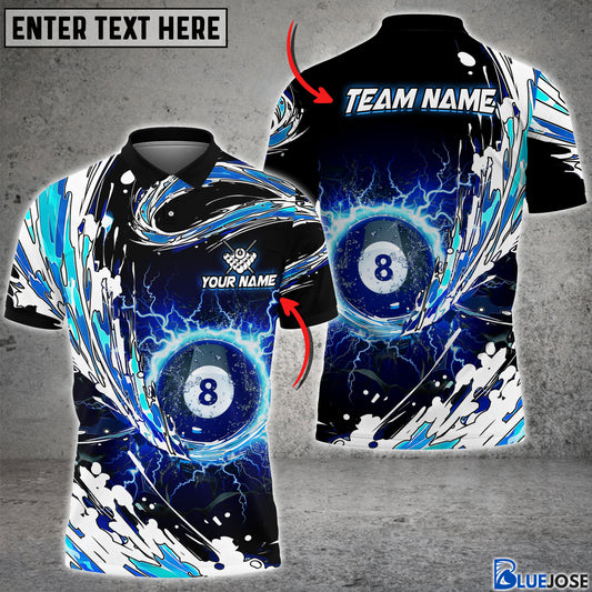 BlueJose Billiards Blue Wave Personalized Name, Team Name Unisex Shirt