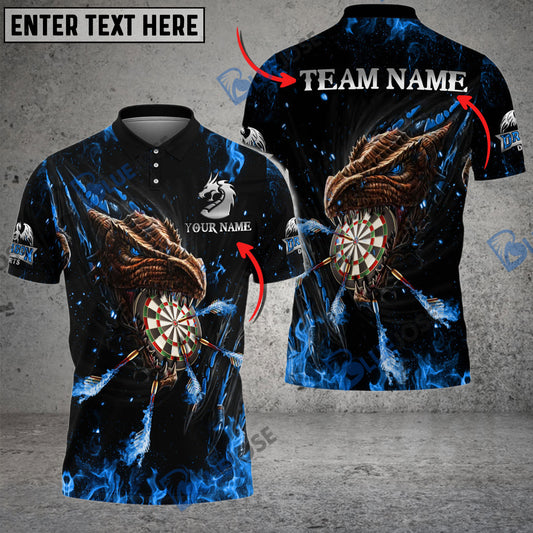 BlueJose Darts Flaming Dragon Personalized Name, Team Name 3D Shirt (4 Colors)