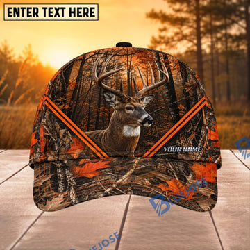 BlueJose Deer Hunting Orange Forest Stripe Personalized 3D Cap