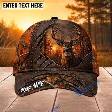 BlueJose Deer Hunting Metal Rip Forest Personalized 3D Cap