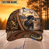 BlueJose Dog Hunting And Duck Rustic Woodgrain Marshland Scene Personalized Name 3D Cap (8 Dog Breeds)