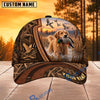 BlueJose Dog Hunting And Duck Rustic Woodgrain Marshland Scene Personalized Name 3D Cap (8 Dog Breeds)