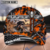 BlueJose Dog Hunting And Duck Orange Black Geometric Camo Hunting Scene Personalized Name 3D Cap (8 Dog Breeds)