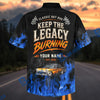 BlueJose Custom Photo Personalized Car "Keep the Legacy Burning" Hot Rod Hawaiian Shirt